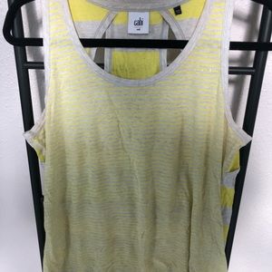 CAbi Tops - Grey and Yellow Striped Tank CAbi Tops - Grey and Yellow Striped Tank